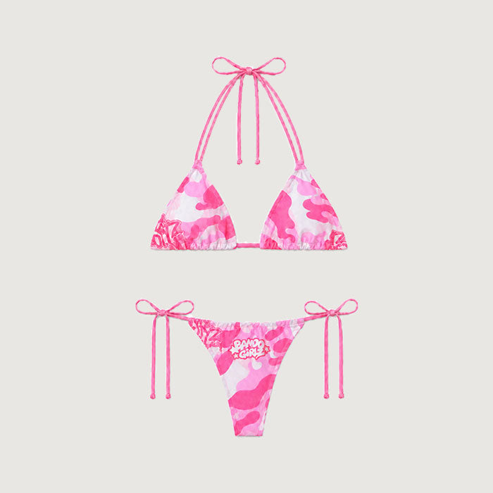 PINK BANDO CAMOUFLAGE BIKINI