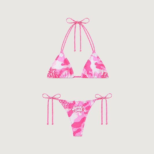 PINK BANDO CAMOUFLAGE BIKINI